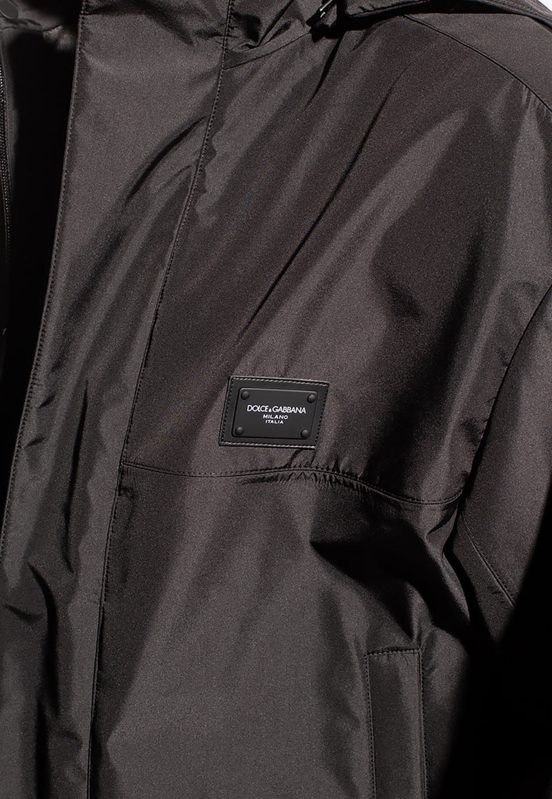 Dolce & Gabbana Logo-Appliquéd Zip-Up Jacket G9VE1T FUSNV-N0000 Black