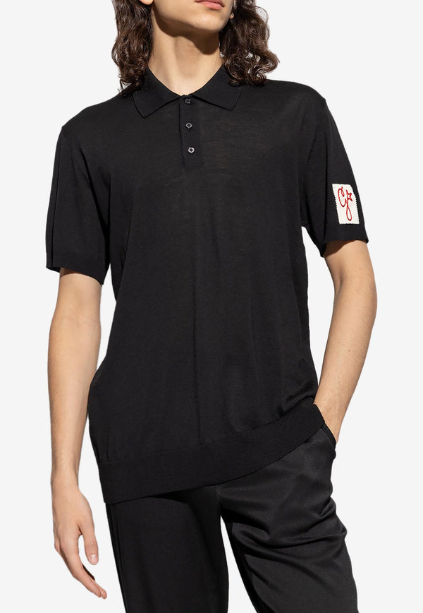 Golden Goose DB Polo T-shirt with Logo Patch Black GMP01412 P001041-90100