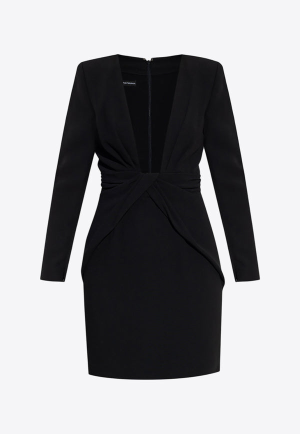 Emporio Armani Plunging Neckline Mini Dress Black H3NA15 C2013-999