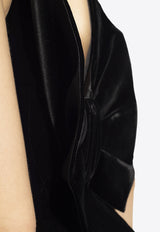 Emporio Armani V-neck Velvet Mini Dress Black H3NA2A 2NXYZ-0999