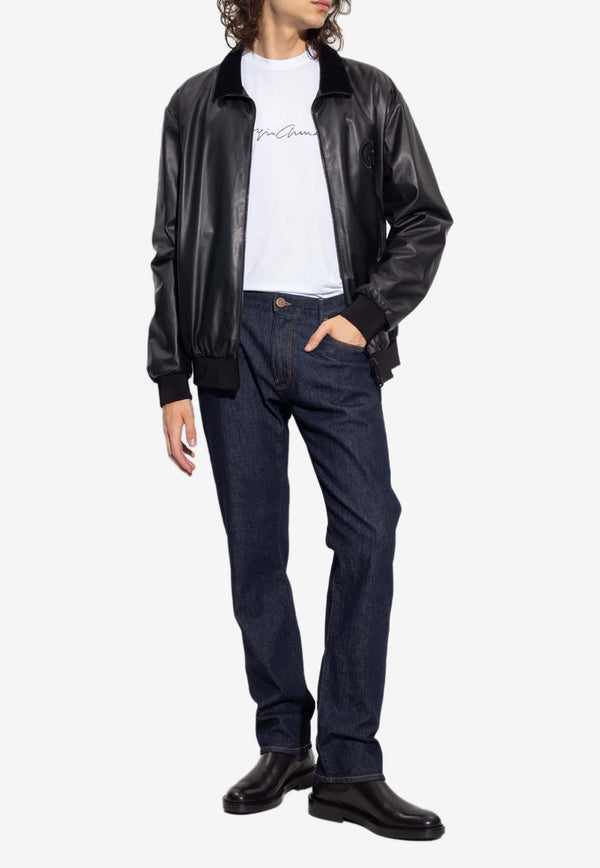 Giorgio Armani Reversible Zip-Up Leather Jacket H3SR89 CSP89-999