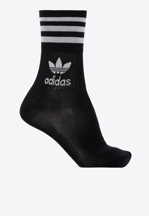 Adidas Originals Logo Mid-Cut Crew Socks - Set of 5 Black H65459 0-BLACK