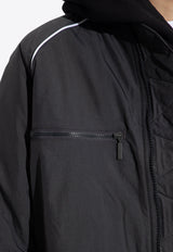 Adidas Originals Logo Patch Bomber Jacket Gray HK5233 0-CARBON