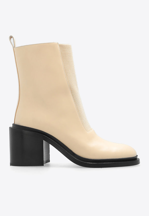 Jil Sander 95 Leather Ankle Boots Cream J15WU0021 PS361-689