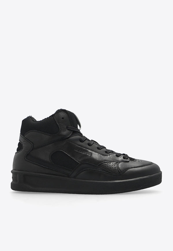 Jil Sander Leather High-Top Sneakers Black J32WS0017 P4869-001