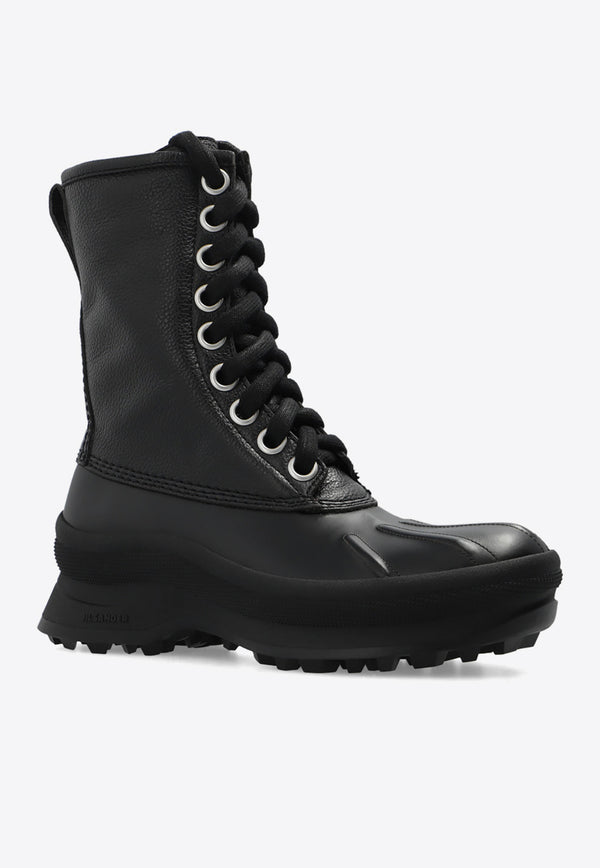 Jil Sander Lace-Up Combat Boots Black J44WU0001 P4914-001