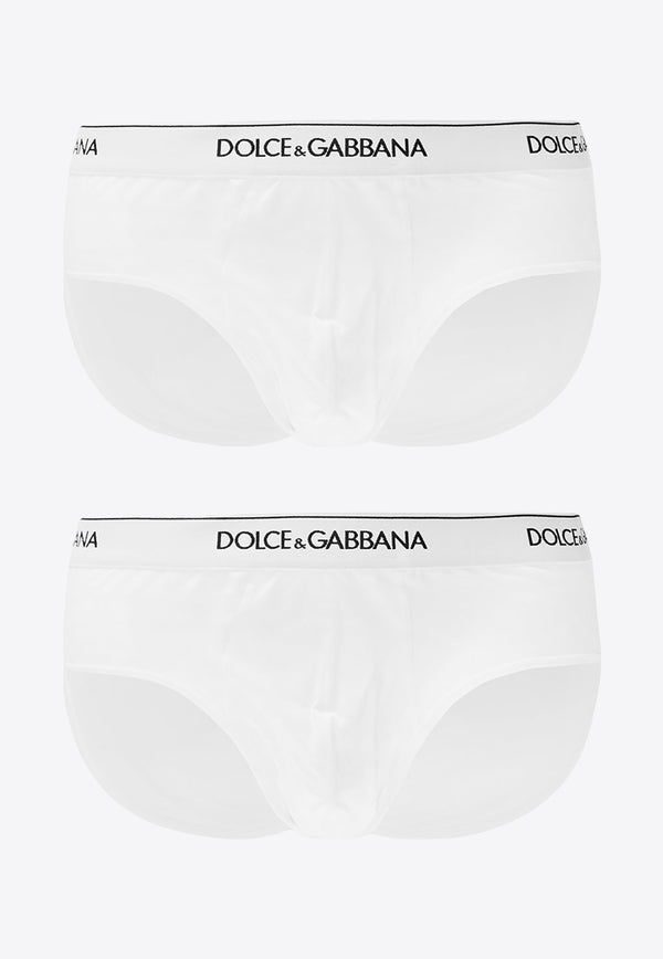 Dolce & Gabbana Two-Pack Logo Briefs M9C05J FUGIW-W0800 White