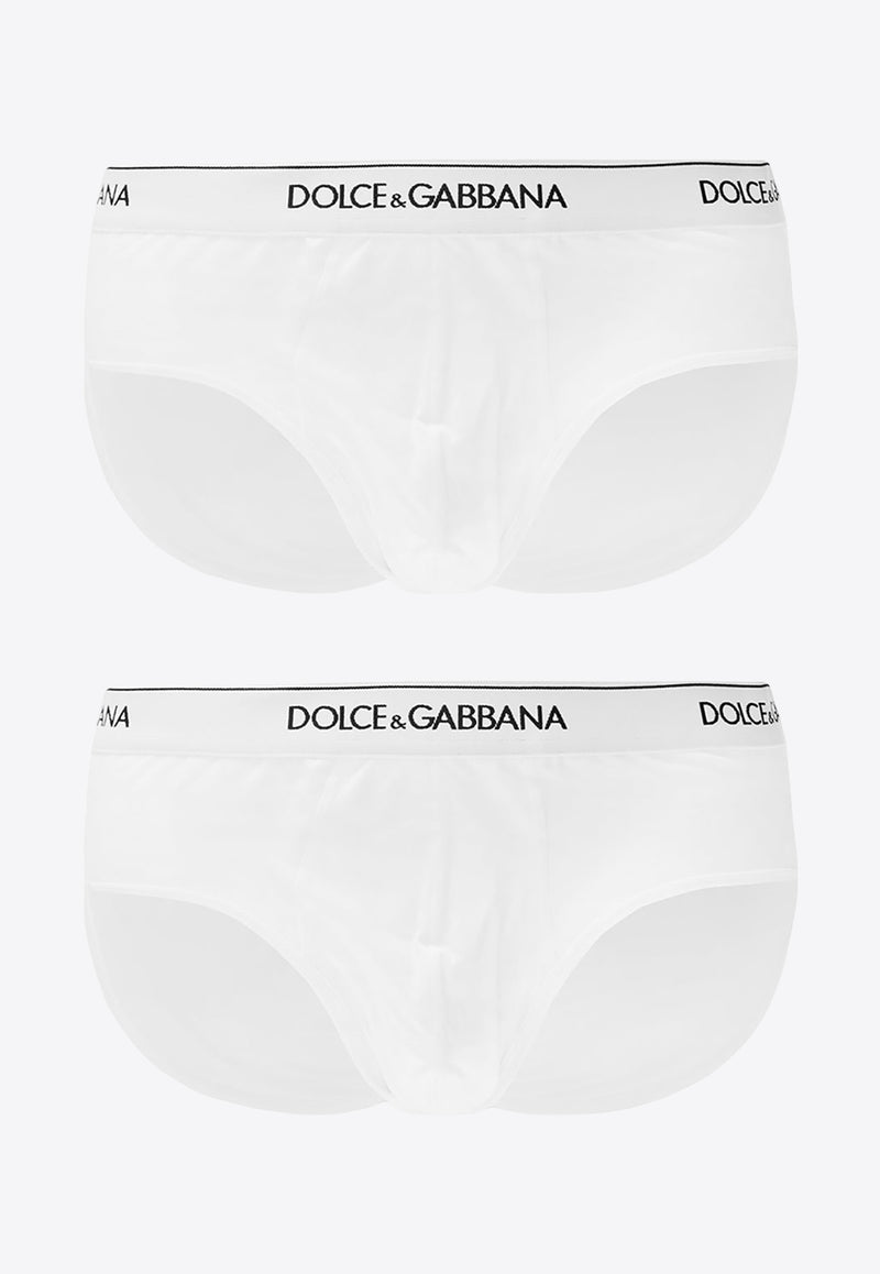 Dolce & Gabbana Two-Pack Logo Briefs M9C05J FUGIW-W0800 White