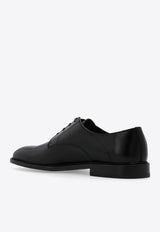 Moschino Logo Plaque Leather Derby Shoes Black MB10573C0G GB0-000