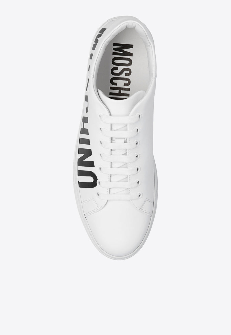 Moschino Logo Leather Sneakers MB15012G1G GA0-100 White