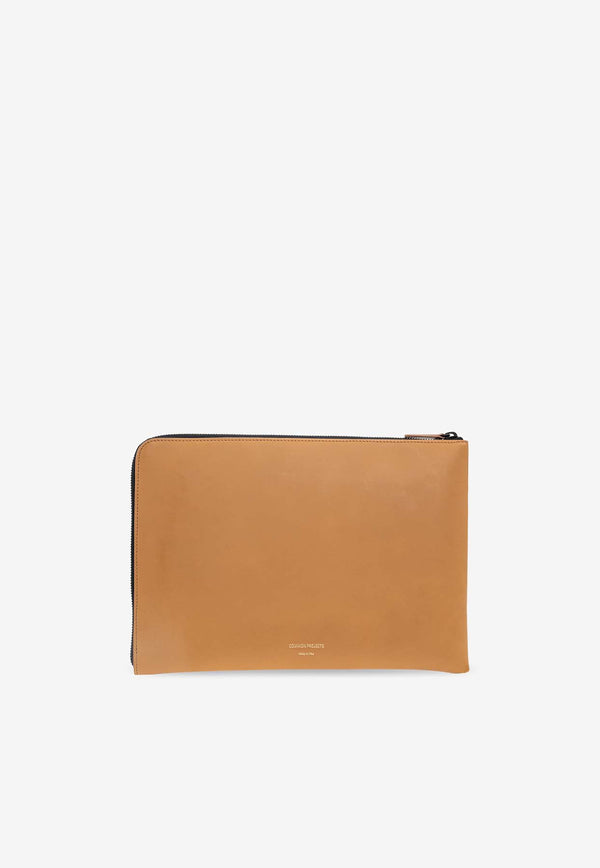 Common Projects Leather Zip-Around Pouch Bag MEDIUM FOLIO 9183 0-TAN 1302