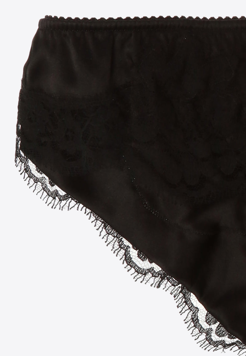 Dolce & Gabbana Lace Trim Briefs O2A02T FUAD8-N0000 Black