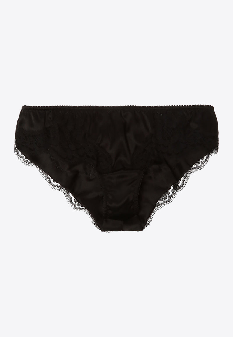 Dolce & Gabbana Lace Trim Briefs O2A02T FUAD8-N0000 Black