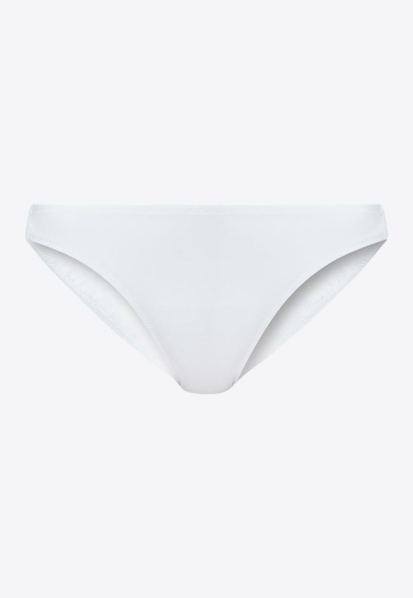 Dolce & Gabbana Bikini Bottom with DG Logo Applique White O2A31J FUGA2-W0800