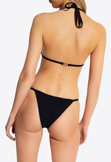 Dolce & Gabbana DG Logo Halterneck Bikini Black O8B76J FUGA2-N0000