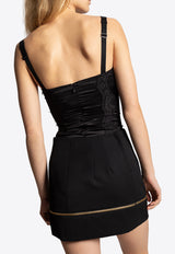 Dolce & Gabbana Bustier Silk Bodysuit Black O9A05T FUAD8-N0000