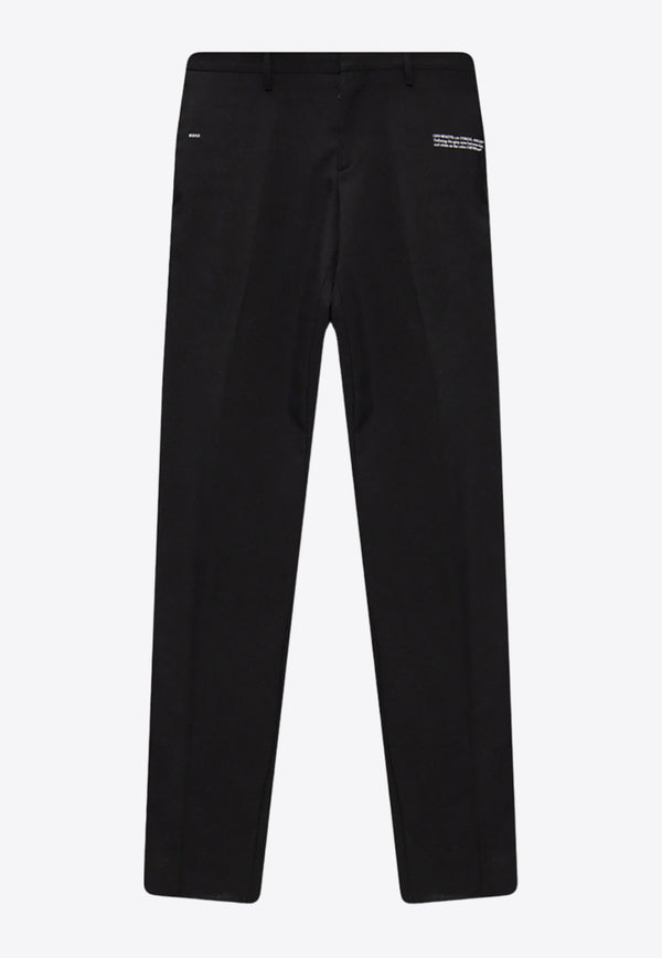 Off-White Printed Wool Tailored Pants Black OMCA211C99 FAB001-1001
