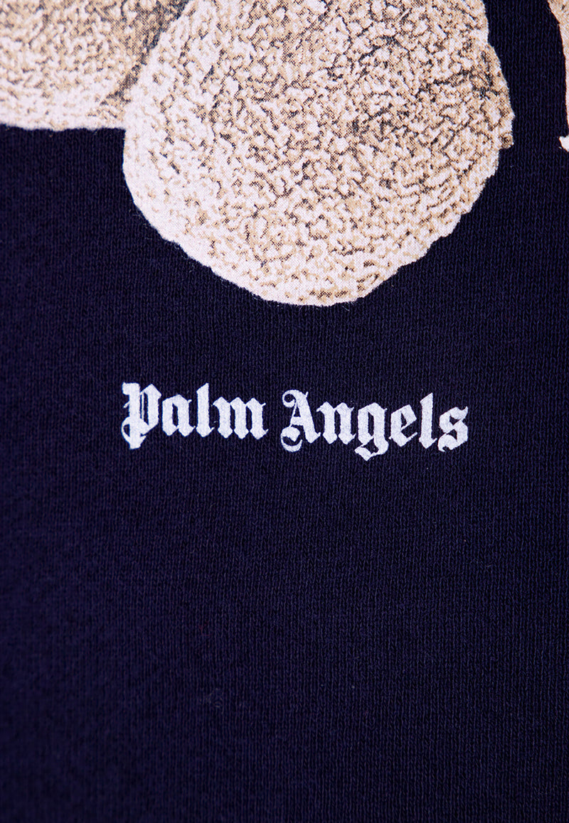 Palm Angels Kids Boys Broken Bear Print Sweatshirt Navy PBBA001F22 FLE001-4660