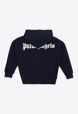 Palm Angels Kids Boys Logo Print Hooded Sweatshirt Black PBBB002F22 FLE001-1001