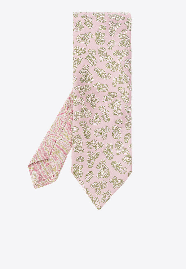 Etro Paisley Print Silk Tie Pink R13005 3019-651
