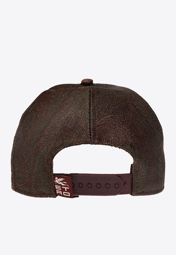 Etro Logo Embroidered Paisley Cap R14354 1728-600 Brown