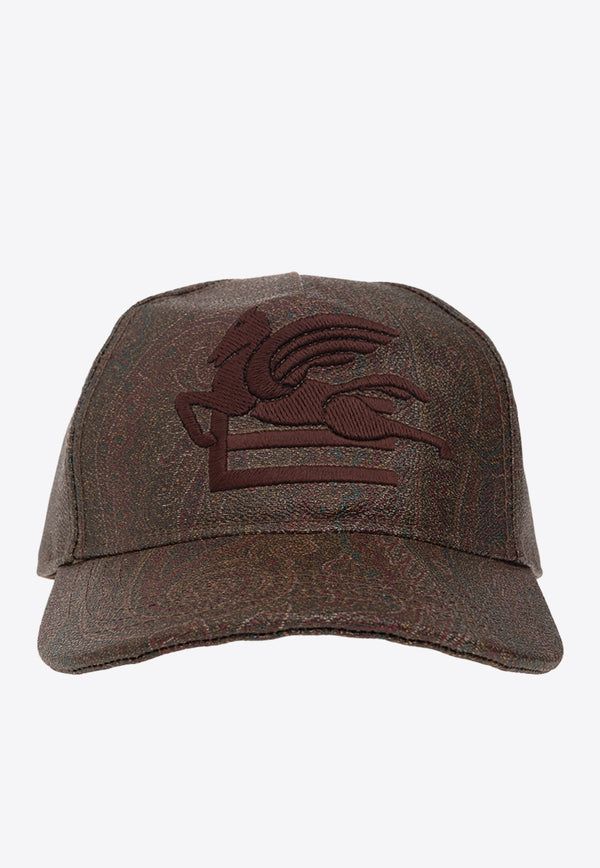 Etro Logo Embroidered Paisley Cap R14354 1728-600 Brown