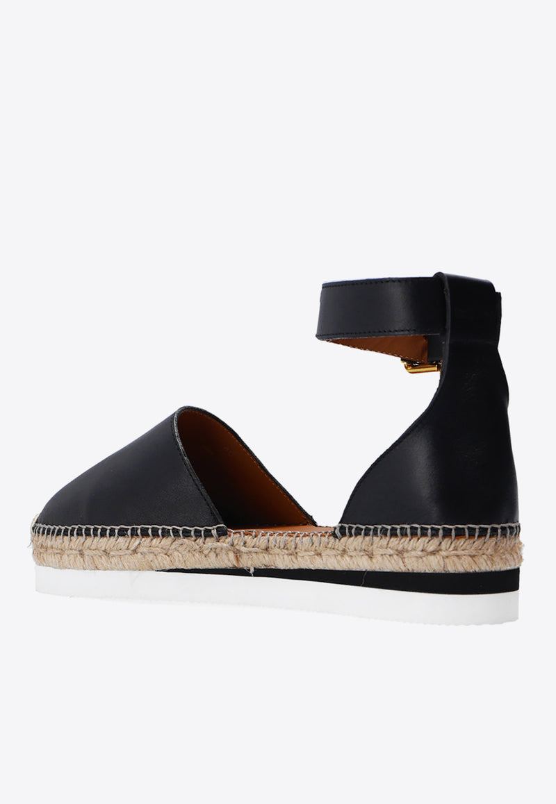 See By Chloé Glyn Grained Leather Espadrilles Black SB26150 14000-999