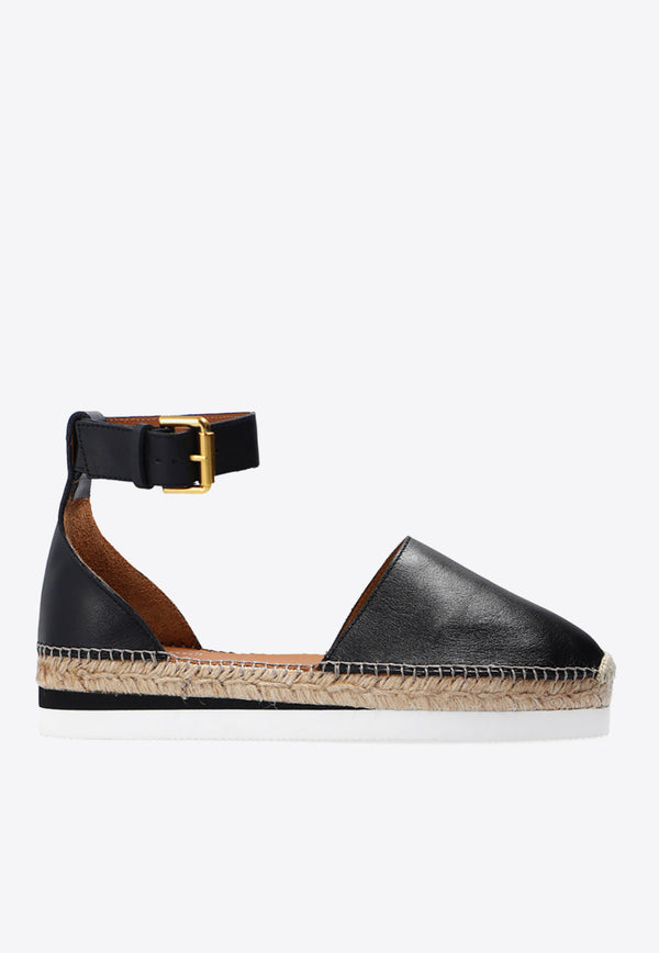 See By Chloé Glyn Grained Leather Espadrilles Black SB26150 14000-999