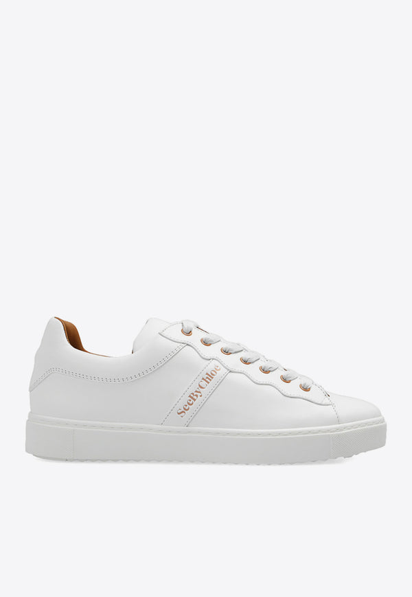 See By Chloé Logo Low-Top Leather Sneakers SB39210A 16160-101 White