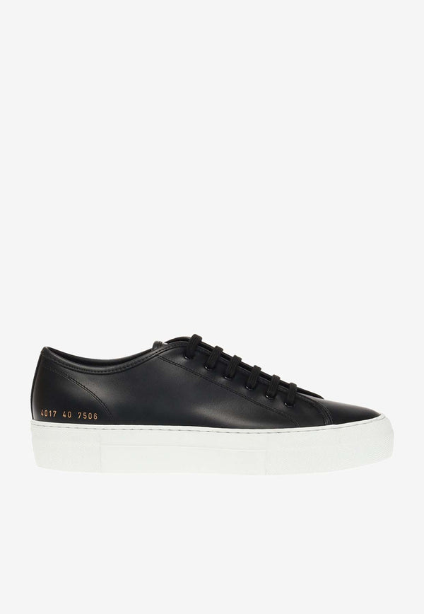 Common Projects Tournament Low-Top Leather Sneakers TOURNAMENT LOW 4017-BLACK WHITE 7506
