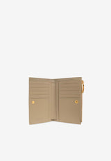 Bottega Veneta Medium Zip Bi-Fold Wallet in Intrecciato Leather Taupe 667468 VCPP2-1520