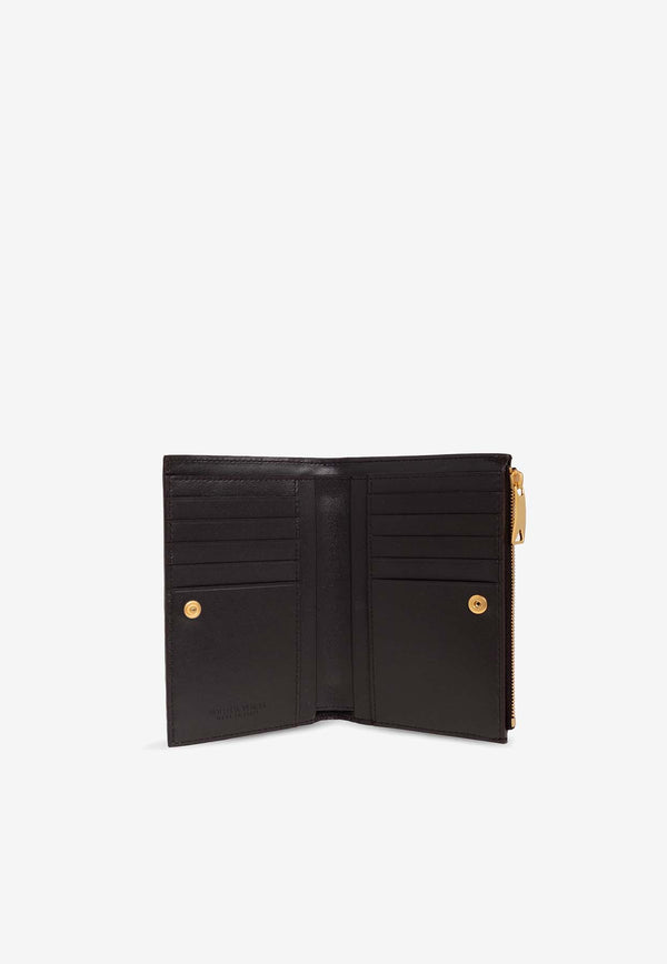 Bottega Veneta Medium Zip Bi-Fold Wallet in Intrecciato Leather Potion 667468 VCPP2-8849