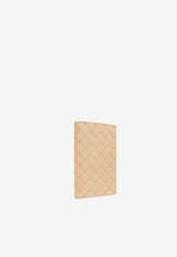 Bottega Veneta Medium Zip Bi-Fold Wallet in Intrecciato Leather Porridge 667468 VCPP2-9776