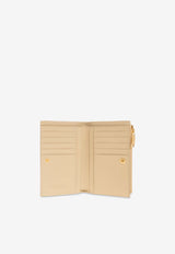 Bottega Veneta Medium Zip Bi-Fold Wallet in Intrecciato Leather Porridge 667468 VCPP2-9776