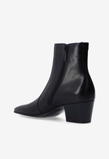 Saint Laurent Vassili 60 Leather Ankle Boots Black 669177 25N00-1000