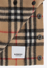 Burberry Kids Girls Checked Cashmere Scarf Beige 8055163 A7026-ARCHIVE BEIGE
