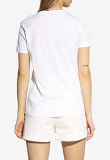 Balmain Logo Print Short-Sleeved T-shirt AF1EF005 BB02-GAB White