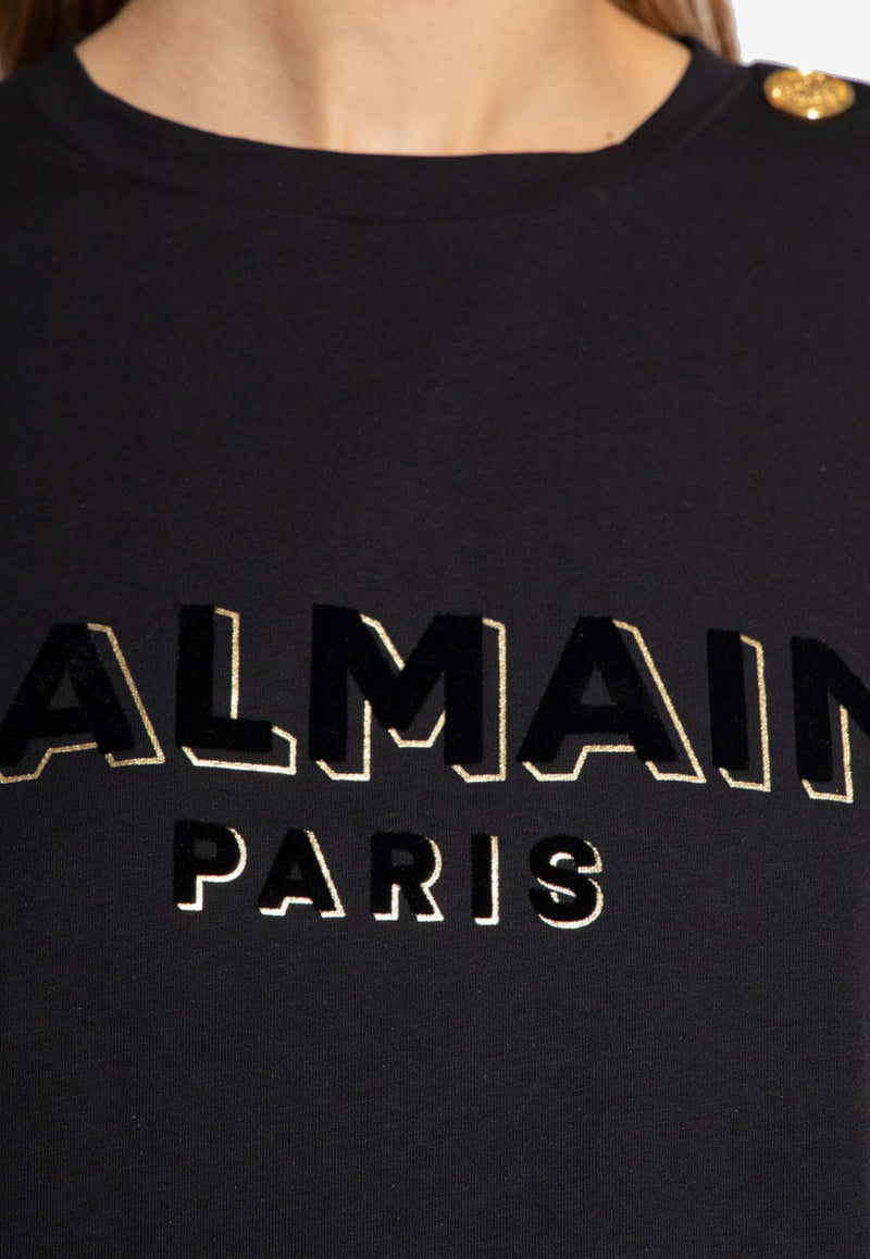 Balmain Logo Short-Sleeved T-shirt AF1EF005 BC07-EAD Black