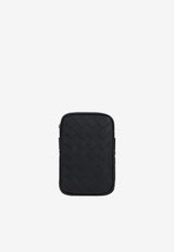 Bottega Veneta Mini Cassette Crossbody Bag in Intrecciato Leather 743214VCPQ3 8803 Black