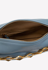 Jimmy Choo Diamond Hobo Bag in Soft Calf Leather DIAMOND SOFT HOBO S AQK-SMOKY BLUE GOLD