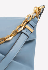 Jimmy Choo Diamond Hobo Bag in Soft Calf Leather DIAMOND SOFT HOBO S AQK-SMOKY BLUE GOLD