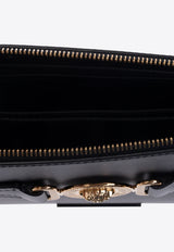 Versace Medusa Biggie Calf Leather Zip Pouch Black DP87631 1A03190-1B00V