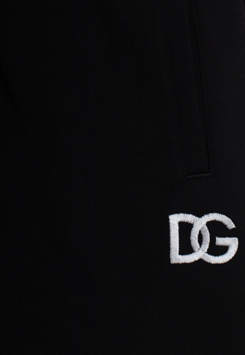 Dolce & Gabbana Kids Boys Embroidered DG Track Pants Black L4JPGD G7E5F-N0000