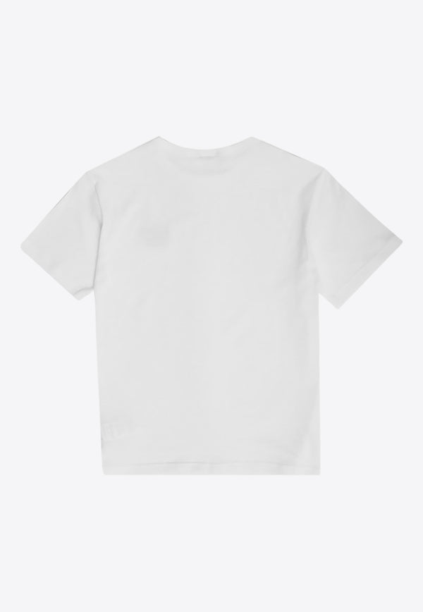Dolce & Gabbana Kids Boys Logo Plaque Crewneck T-shirt White L4JT7T G7I2O-W0800