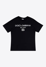 Dolce & Gabbana Kids Boys DG Milano Crewneck T-shirt Black L4JTEY G7E5G-N0000