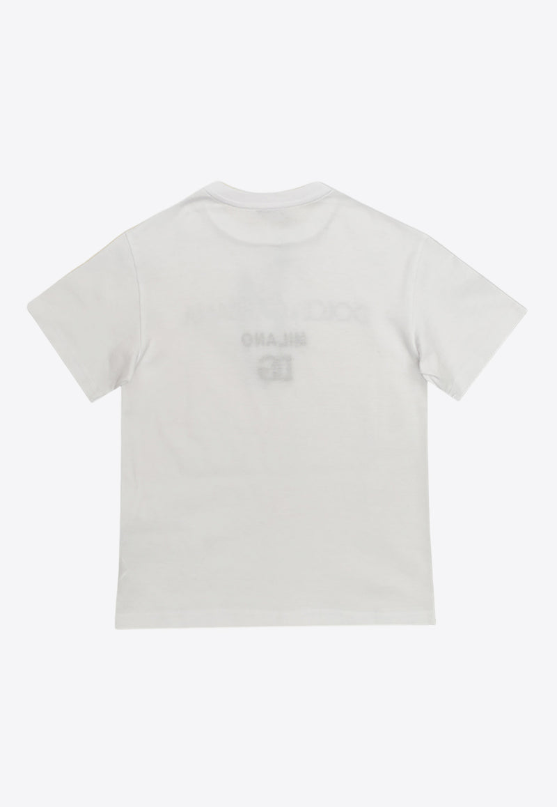 Dolce & Gabbana Kids Boys DG Milano Crewneck T-shirt White L4JTEY G7E5G-W0800