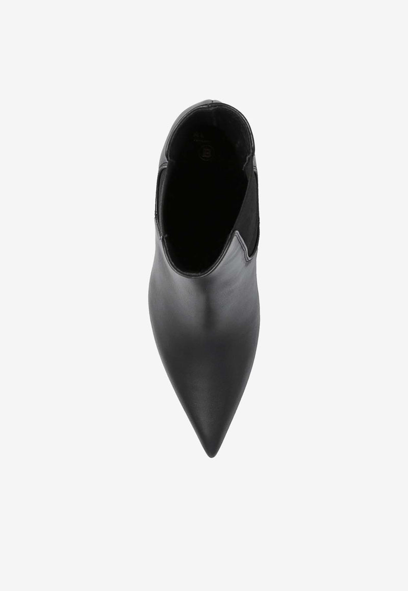Balmain Moneta 95 Leather Ankle Boots YN0TA807 LVIT-0PA Black
