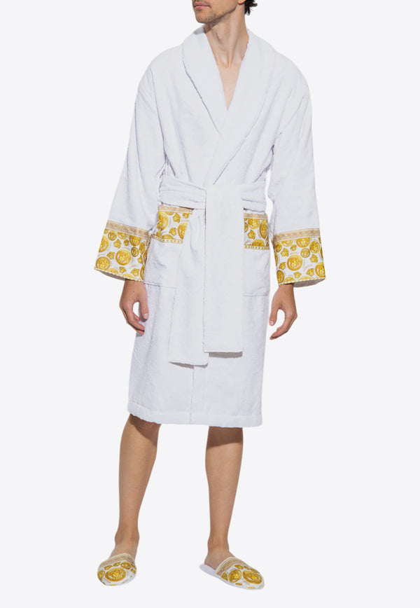 Versace I Love Baroque Logo Jacquard Bathrobe White ZACJ00008 ZCOSP132-Z7010