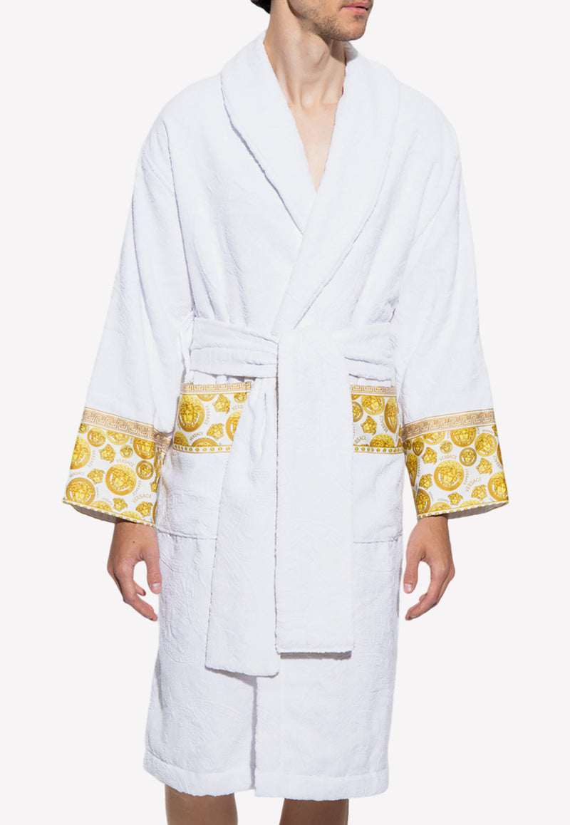 Versace I Love Baroque Logo Jacquard Bathrobe White ZACJ00008 ZCOSP132-Z7010