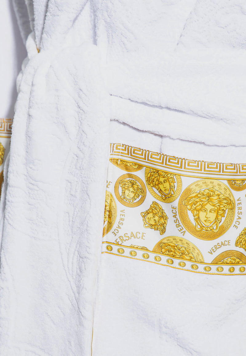 Versace I Love Baroque Logo Jacquard Bathrobe White ZACJ00008 ZCOSP132-Z7010